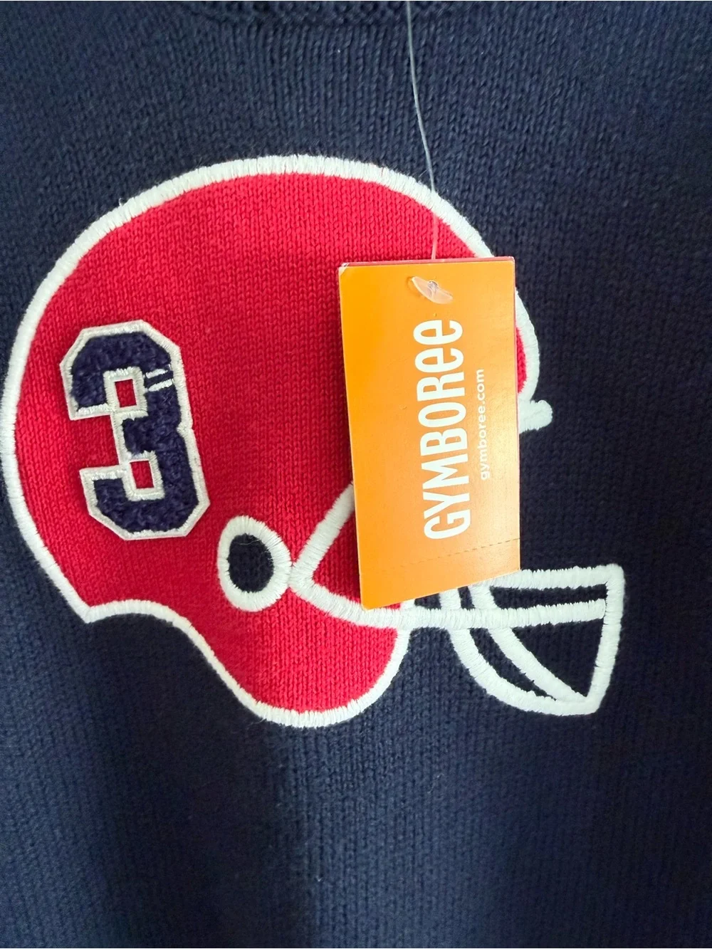 NWT Gymboree Navy & Red Football Helmet Embroidered Boys 2T Knit Sweater